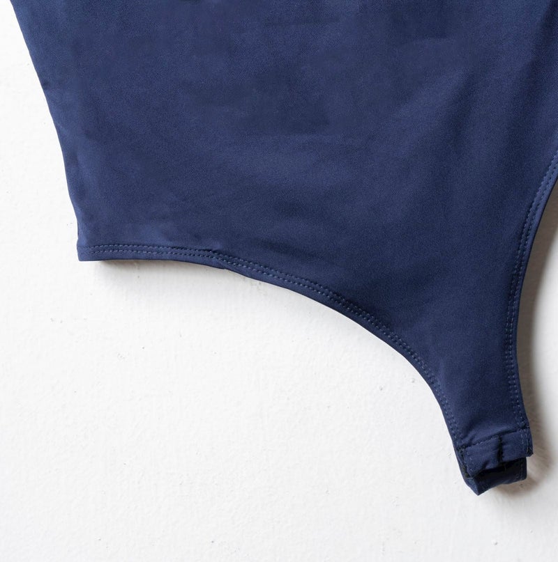 Beyond Women's Navy Boat neck sleeveless bodysuit - Image 2